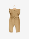 Muslin Butterly sleeve Frill Romper Gold
