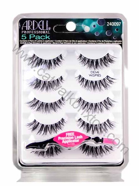 Ardell | Strip Eye Lashes | 5 Pack Demi Wispies With FREE Precision Lash Applicator 240097