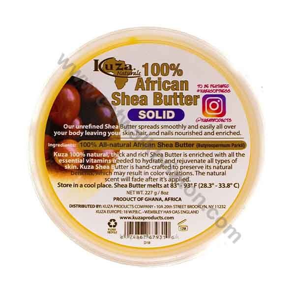 KUZA | 100% AFRICAN SHEA BUTTER SOLID YELLOW 8oz