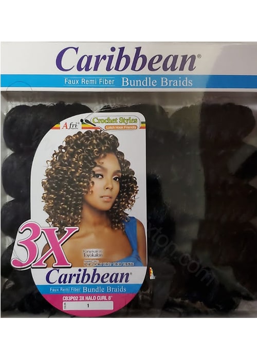 MANE CONCEPT|AFRI-NAPTURAL|CARIBBEAN 3X HALO CURL 8" (8 INCHES)