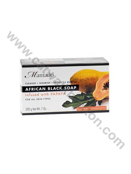 MAMADO | African Black Soap | INFUSED WITH PAPAYA 200g