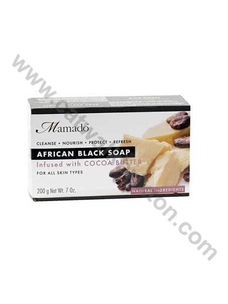 MAMADO | African Black Soap | INFUSED WITH COCOA BUTTER 200g