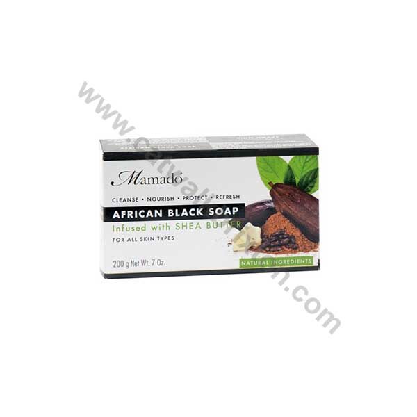 MAMADO | African Black Soap | INFUSED WITH SHEA BUTTER 200g