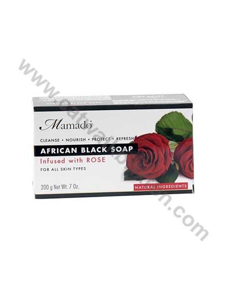 MAMADO | African Black Soap | INFUSED WITH ROSE 200g