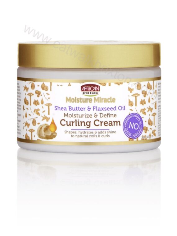 AFRICAN PRIDE | Moisture Miracle | Shea Butter & Flaxseed Oil Curling Cream 12OZ