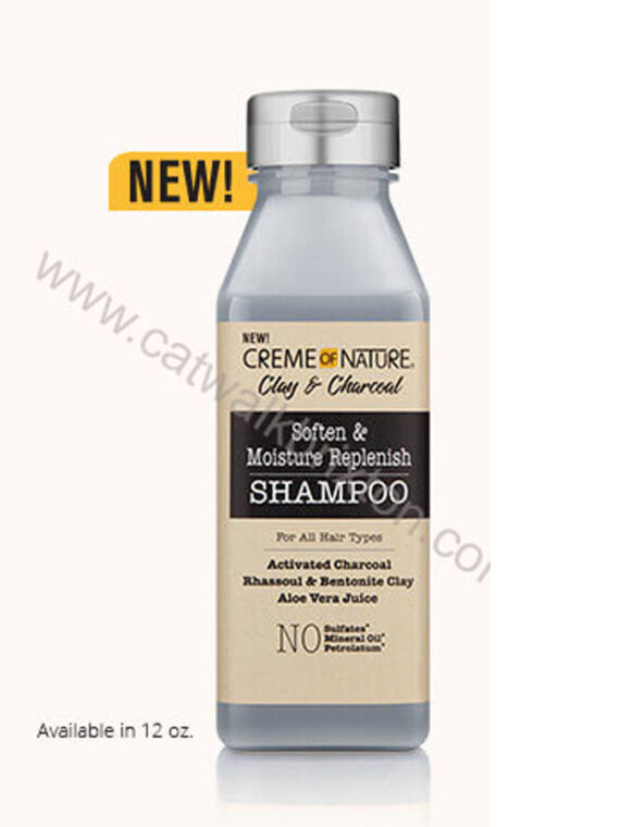 CREME OF NATURE | CLAY & CHARCOAL | Soften & Moisture Replenish Shampoo 12OZ
