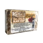 KUZA | 100 PERCENT AFRICAN BLACK SOAP WITH SHEA BUTTER & CASTOR OIL 4oz