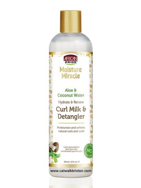 AFRICAN PRIDE | Moisture Miracle | Aloe & Coconut Water Hydrate & Renew Curl Milk & Detangler 12oz