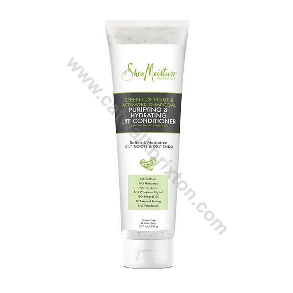 Shea Moisture | GREEN COCONUT & ACTIVATED CHARCOAL | PURIFYING & HYDRATING LITE CONDITIONER 292g