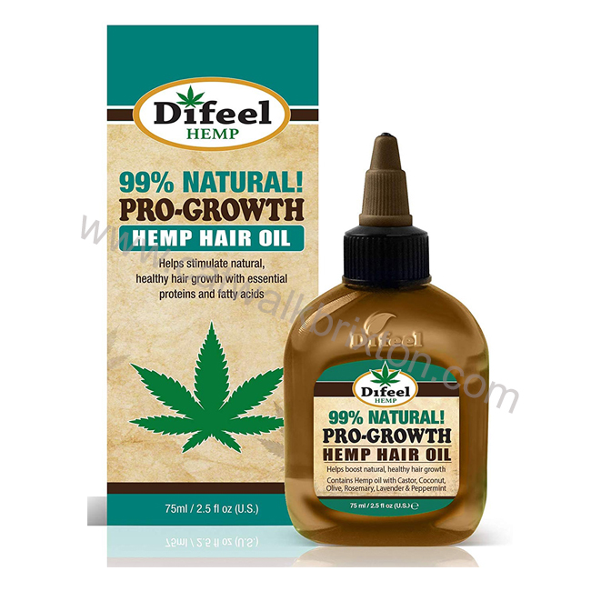 DIFEEL | HEMP HAIR OIL - 99% NATURAL PRO GROWTH OIL 75ML
