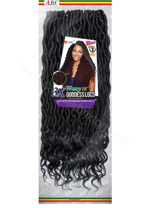 MANE CONCEPT | AFRI NAPTURAL | 3X WAVY GODDESS LOCS 18" (18 INCHES)