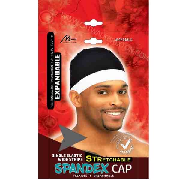 MURRY COLLECTION | SPANDEX CAP WITH SINGLE ELASTIC WIDE STRIP M4761BLK