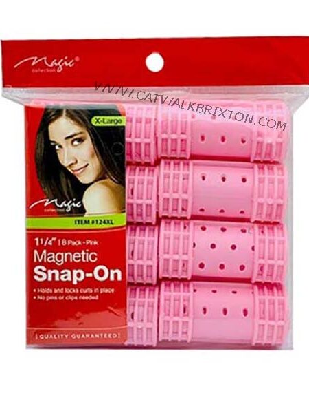 MAGIC COLLECTION | MAGNETIC SNAP ON ROLLERS PINK 124XL