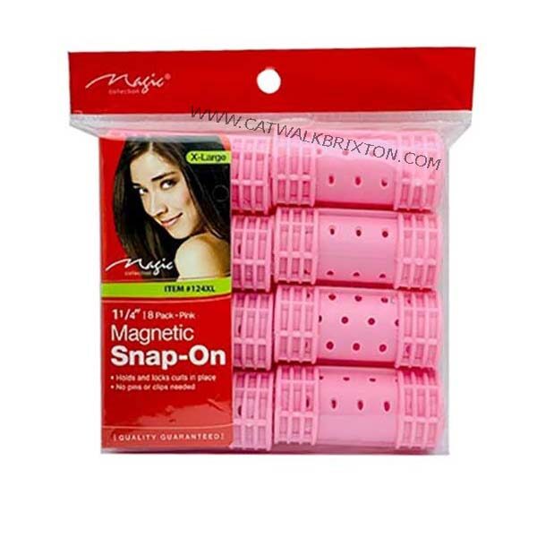 MAGIC COLLECTION | MAGNETIC SNAP ON ROLLERS PINK 124XL