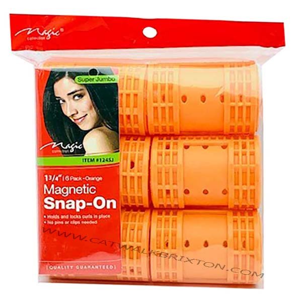 MAGIC COLLECTION | MAGNETIC SNAP ON ROLLERS ORANGE 124SJ