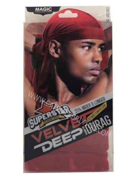 MAGIC COLLECTION | SUPERSTAR VELVET DEEP WAVE DURAG 4803 RED