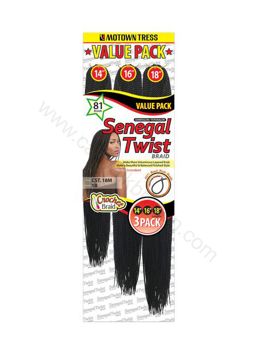 MOTOWNTESS | CST.18M | 3X SENEGAL TWIST 14", 16", 18"