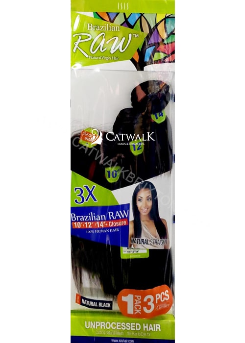 RAW BRAZILIAN | 100% VIRGIN BRAZILIAN NATURAL STRAIGHT WAVE (10"12"14")