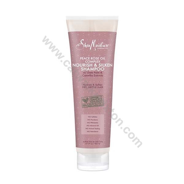 Shea Moisture | PEACE ROSE OIL COMPLEX | NOURISH & SILKEN SHAMPOO 10.3OZ
