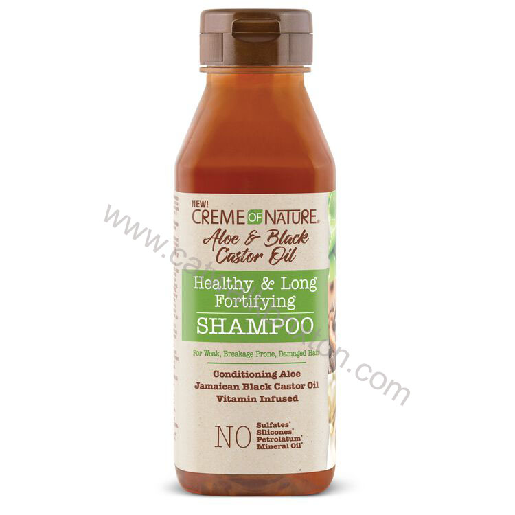 Creme of Nature | Aloe & Black Castor Oil | Healthy & Long Fortifying Shampoo 12oz