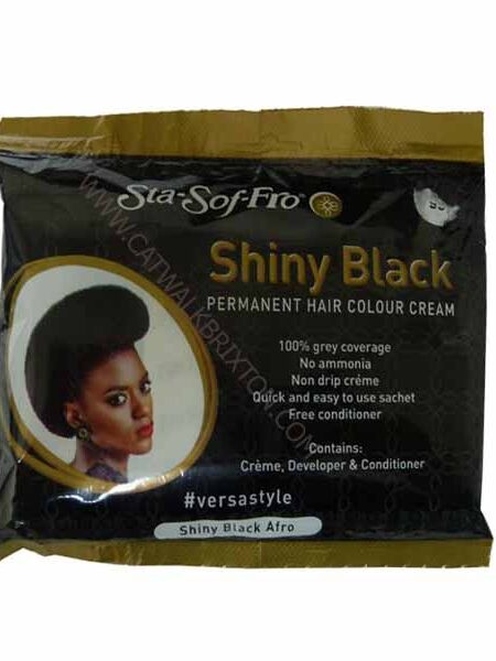Sta-sof-fro | Shiny Black Permanent Hair Colour Creme (Shiny Black Afro) (Sachet)