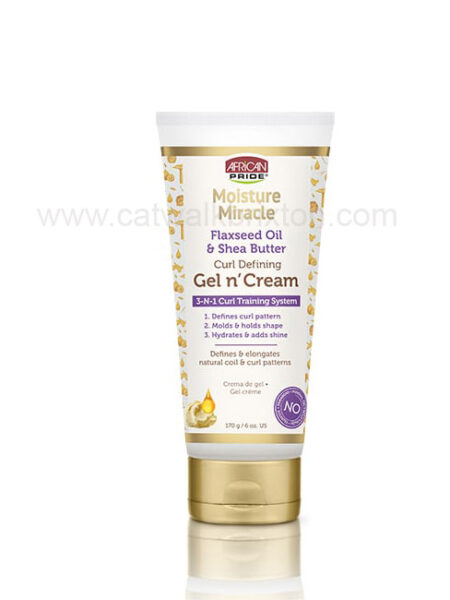 AFRICAN PRIDE | Moisture Miracle | Flaxseed Oil & Shea Butter Gel N’ Cream 6 OZ