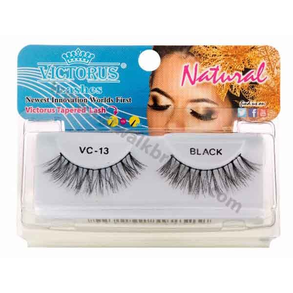 VICTORUS | TAPERED STRIP EYE LASH Natural Eyelashes Black VC-13