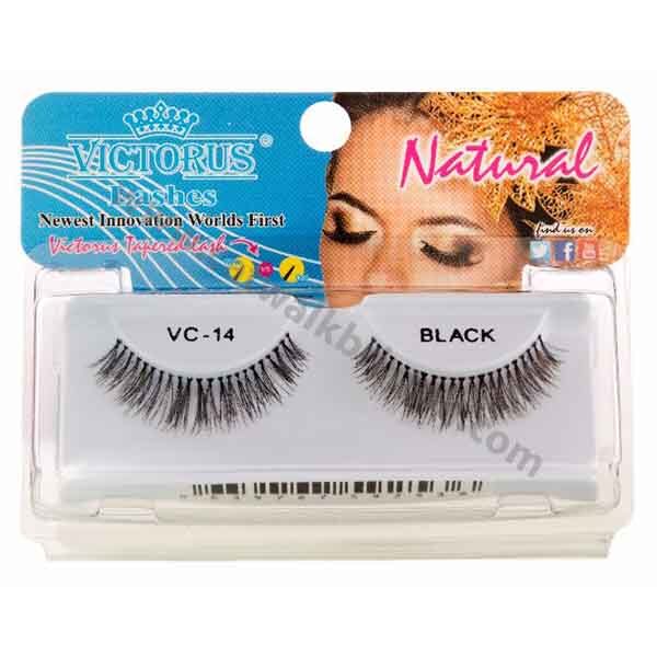VICTORUS | TAPERED STRIP EYE LASH Natural Eyelashes Black VC-14
