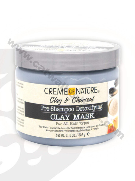 CREME OF NATURE | CLAY & CHARCOAL | PRE SHAMPOO DETOXIFYING CLAY MASK 326G
