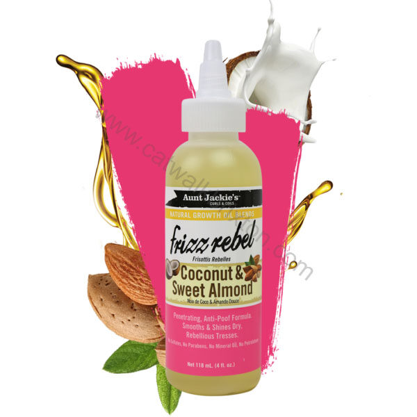 AUNT JACKIES | Natural Oils | Frizz Rebel – Coconut & Sweet Almond 4fl.oz