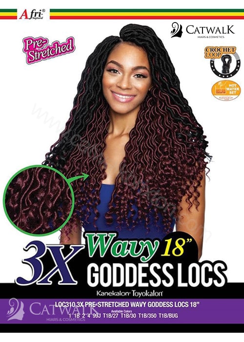 MANE CONCEPT | AFRI NAPTURAL | 3X WAVY GODDESS LOCS 18" (18 INCHES)