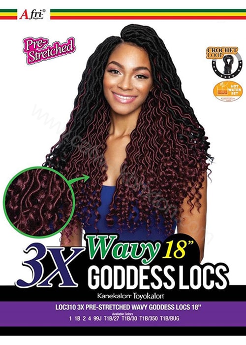 MANE CONCEPT | AFRI NAPTURAL | 3X WAVY GODDESS LOCS 14" | 18"