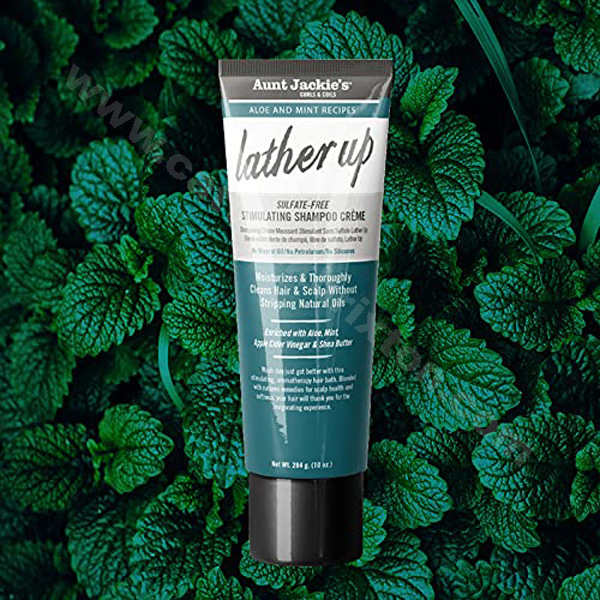 AUNT JACKIES | ALOE & MINT RECIPES | LATHER UP SULFATE-FREE STIMULATING SHAMPOO CREME | 10oz