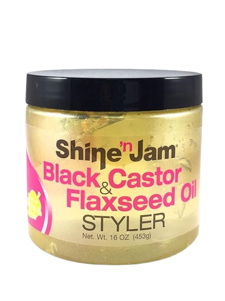 AMPRO SHINE N JAM BLACK CASTOR & FLAXSEED OIL STYLER GEL